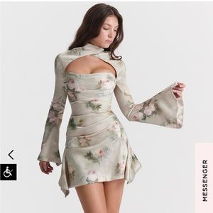 House of CB Toira Vintage Floral Draped Corset Dress